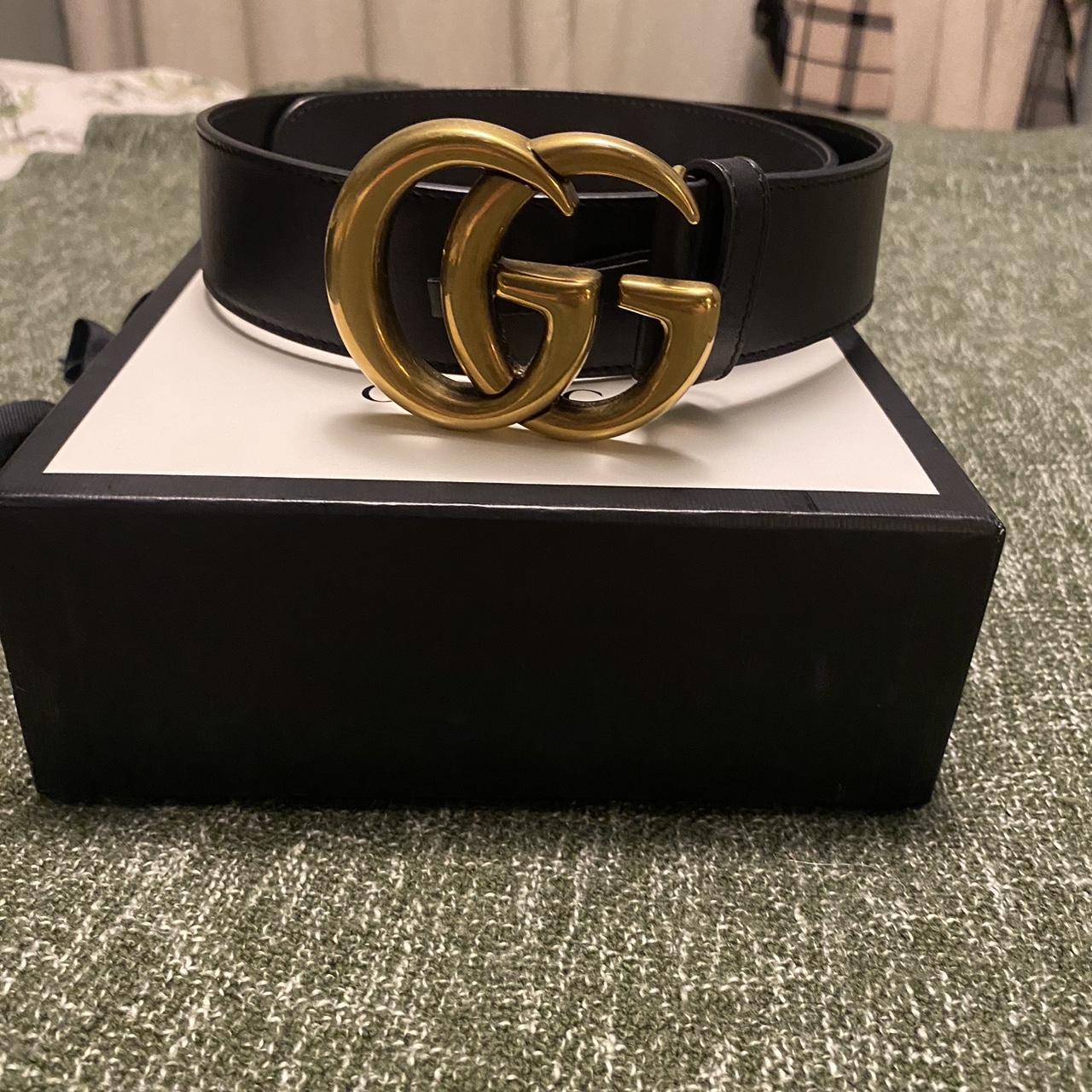 Gucci 2015 ReEdition Wide Leather Belt. Bought in - Depop