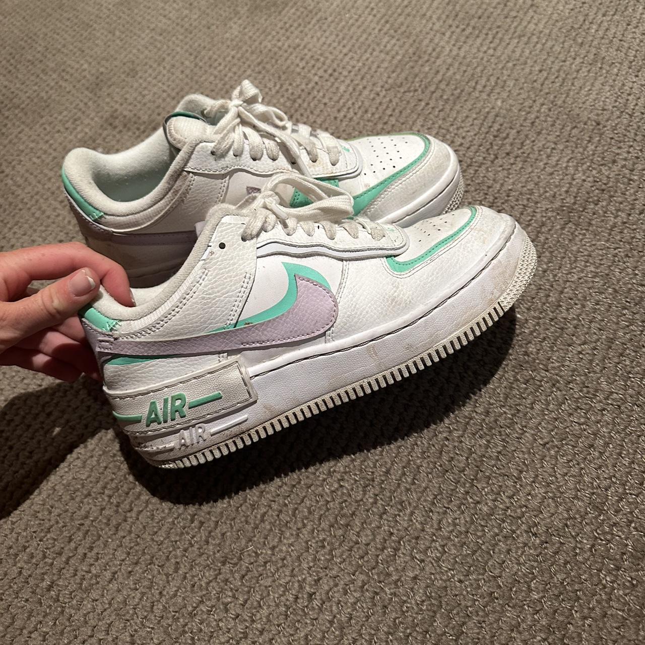 Green and purple Air Force size us 7 - Depop