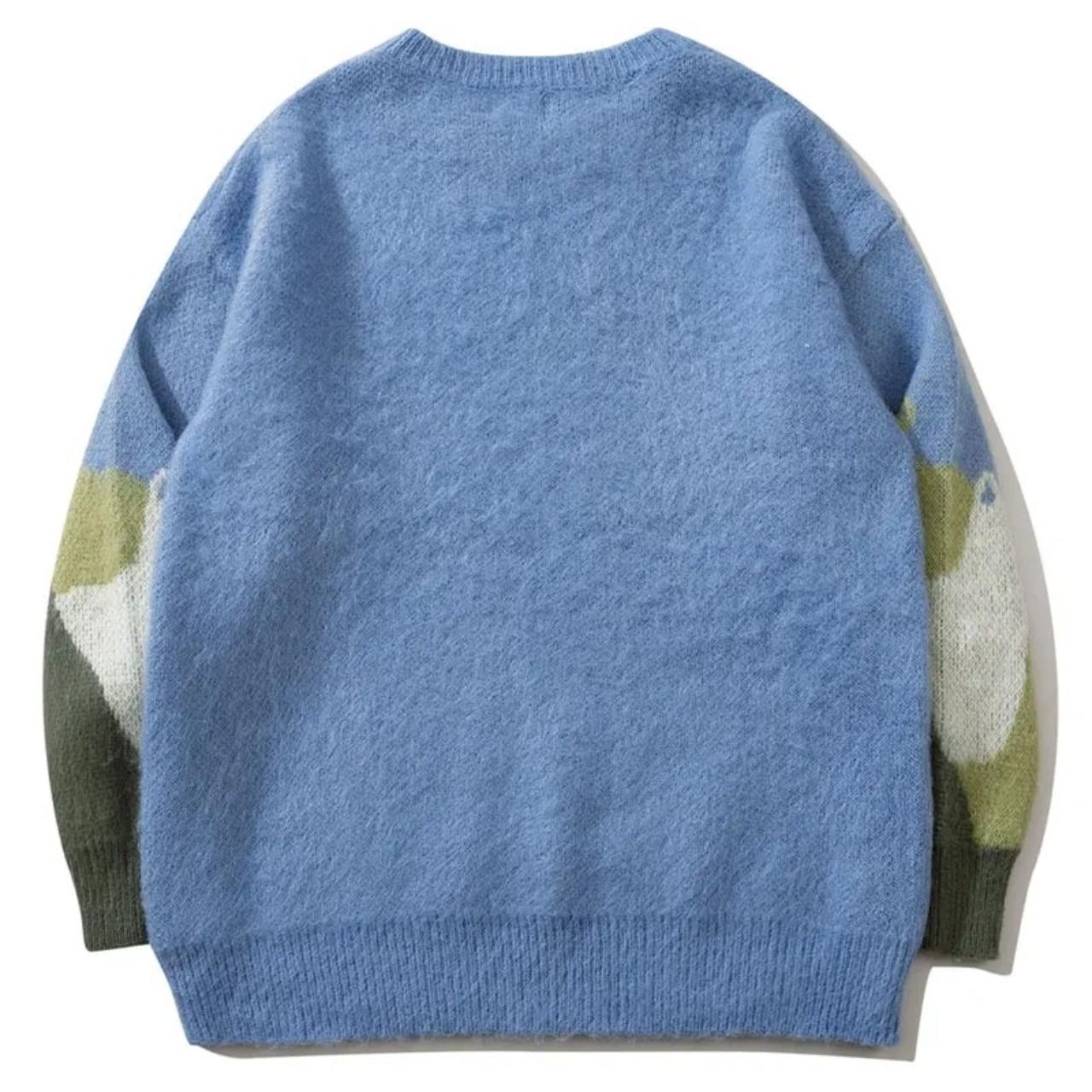 Cat Graphic Knitted Sweater Men Unisex Oversized Hip... - Depop