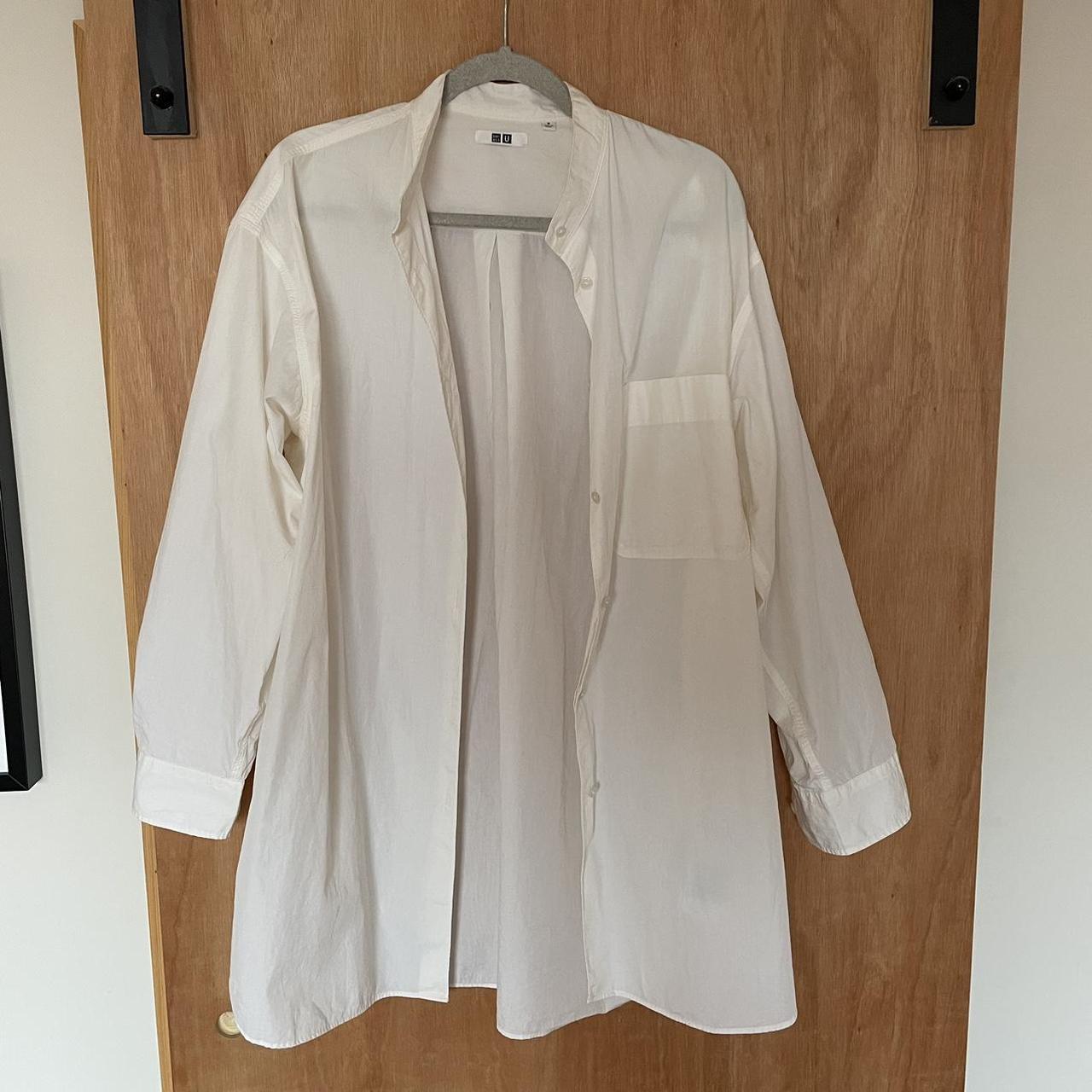 Oversized, white, Uniqlo shirt - I’m 5’8 for... - Depop