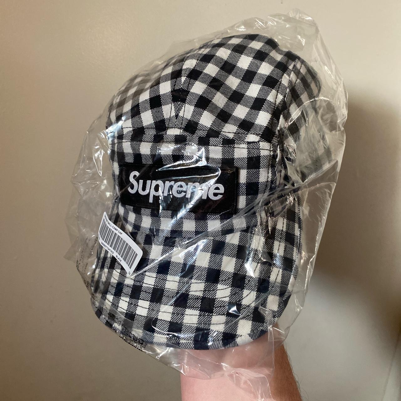 Supreme Gingham Camp Cap Black