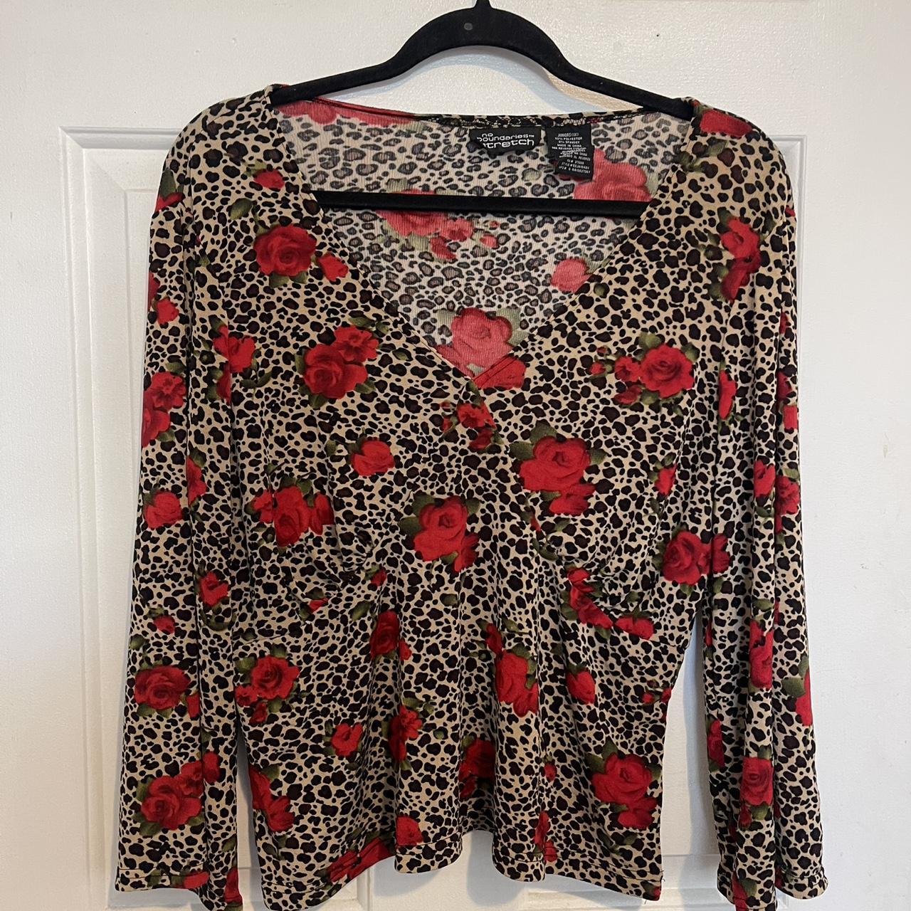 No Boundaries Women's Blouse - Multi/Red - XL – N… - image 1