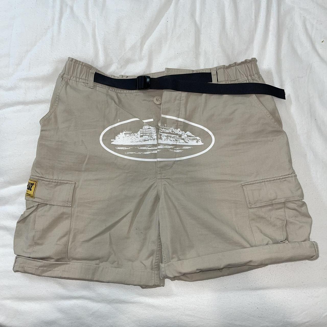 Corteiz beige cargo shorts W36-38 Good condition - Depop