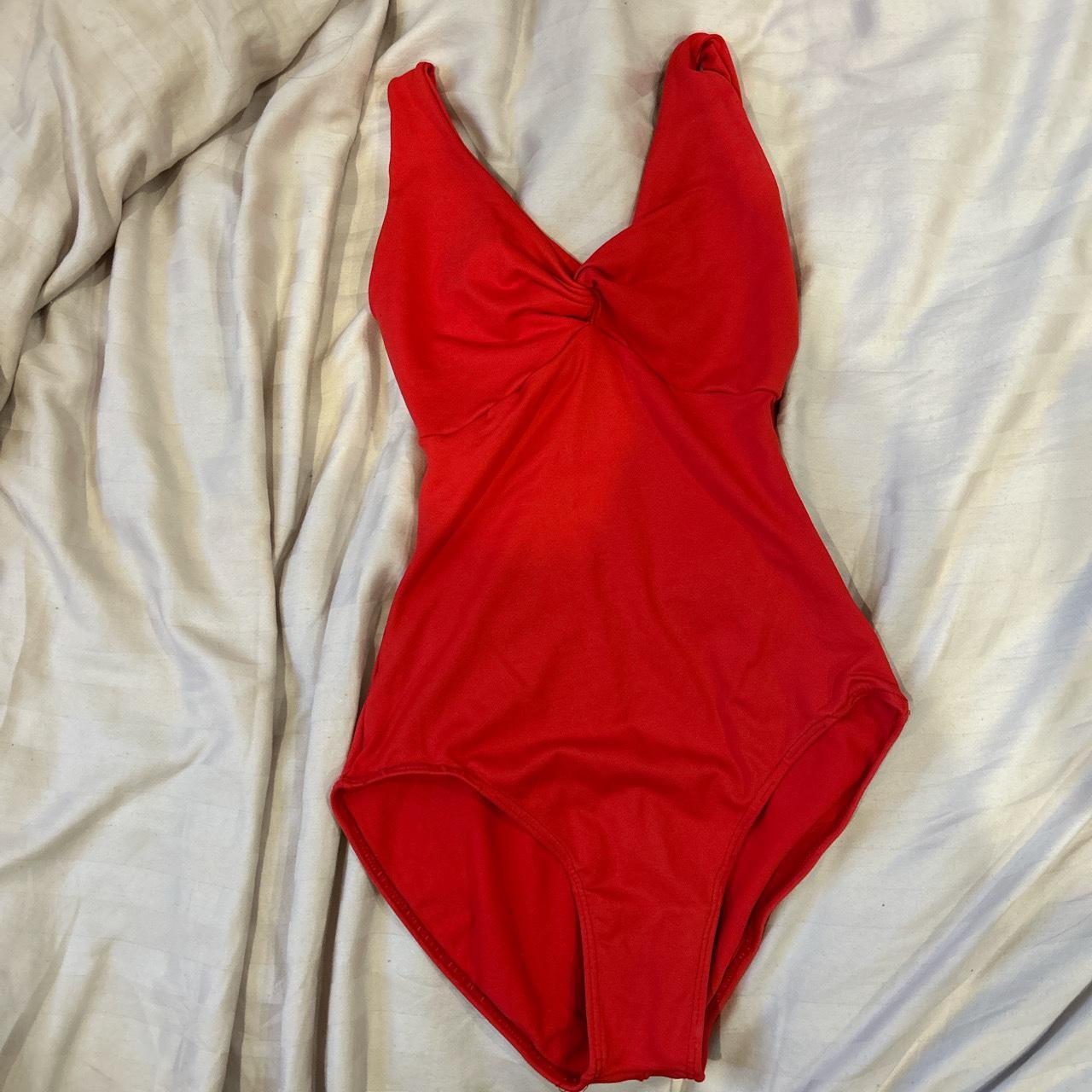 Red twist front and back leotard. Size XS. Please... - Depop