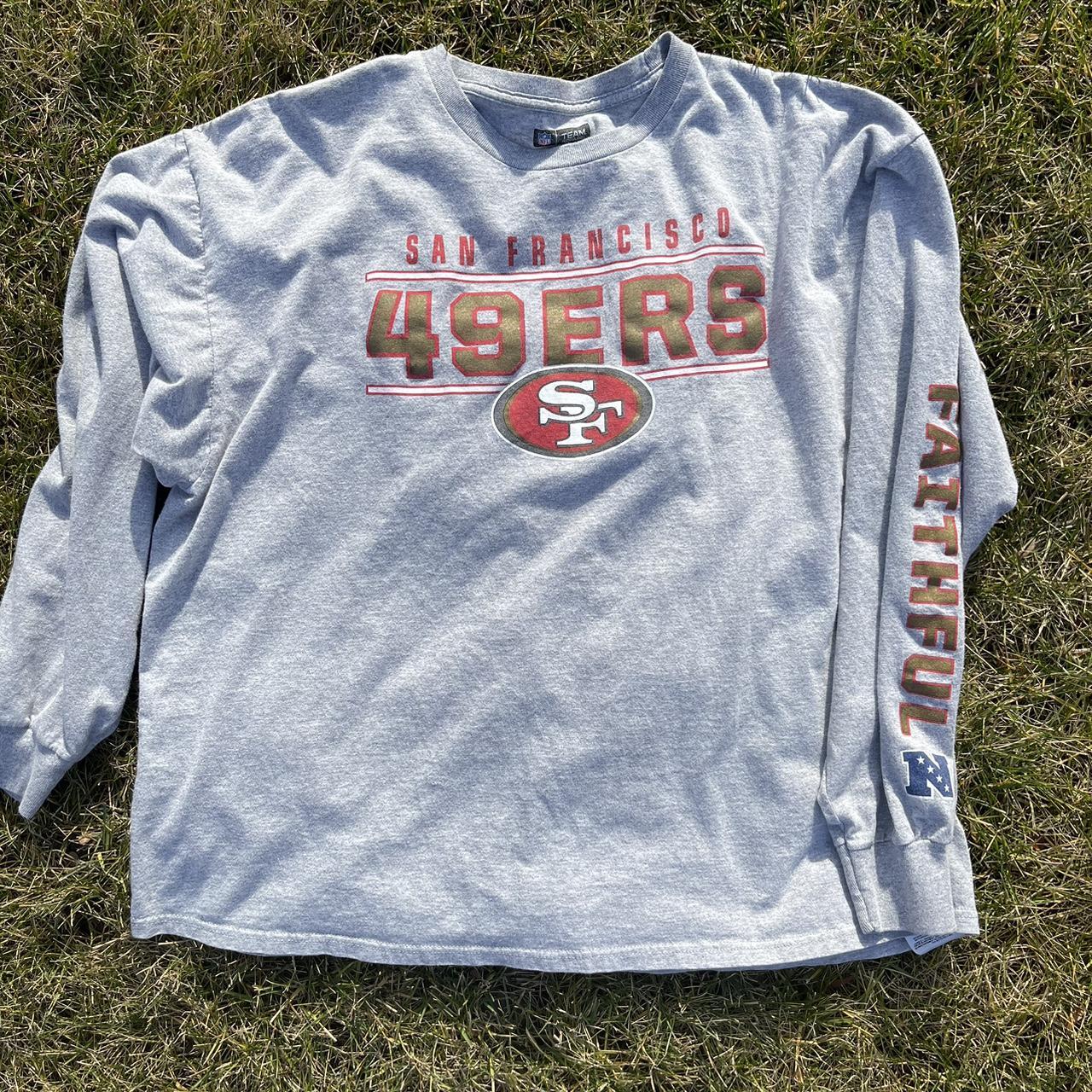 double xl grey NFL San Francisco, 49ers long sleeve... - Depop