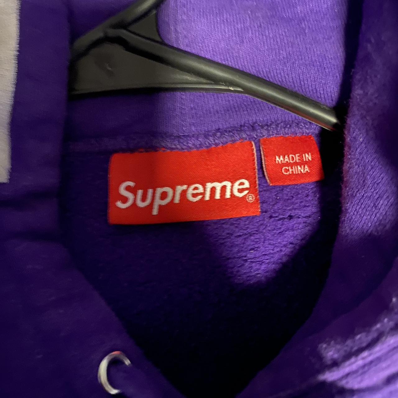 new lightly worn supreme lettered hoodie comfortable... Depop