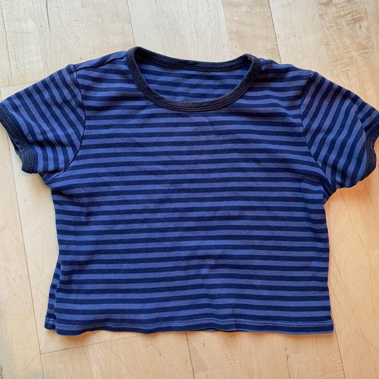 Hailie Striped Top Blue Brandy Melville Striped... - Depop