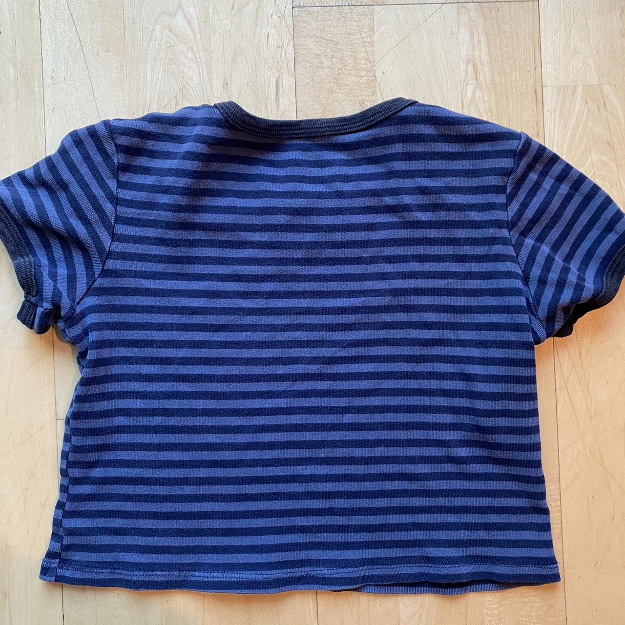 Hailie Striped Top Blue Brandy Melville Striped... - Depop