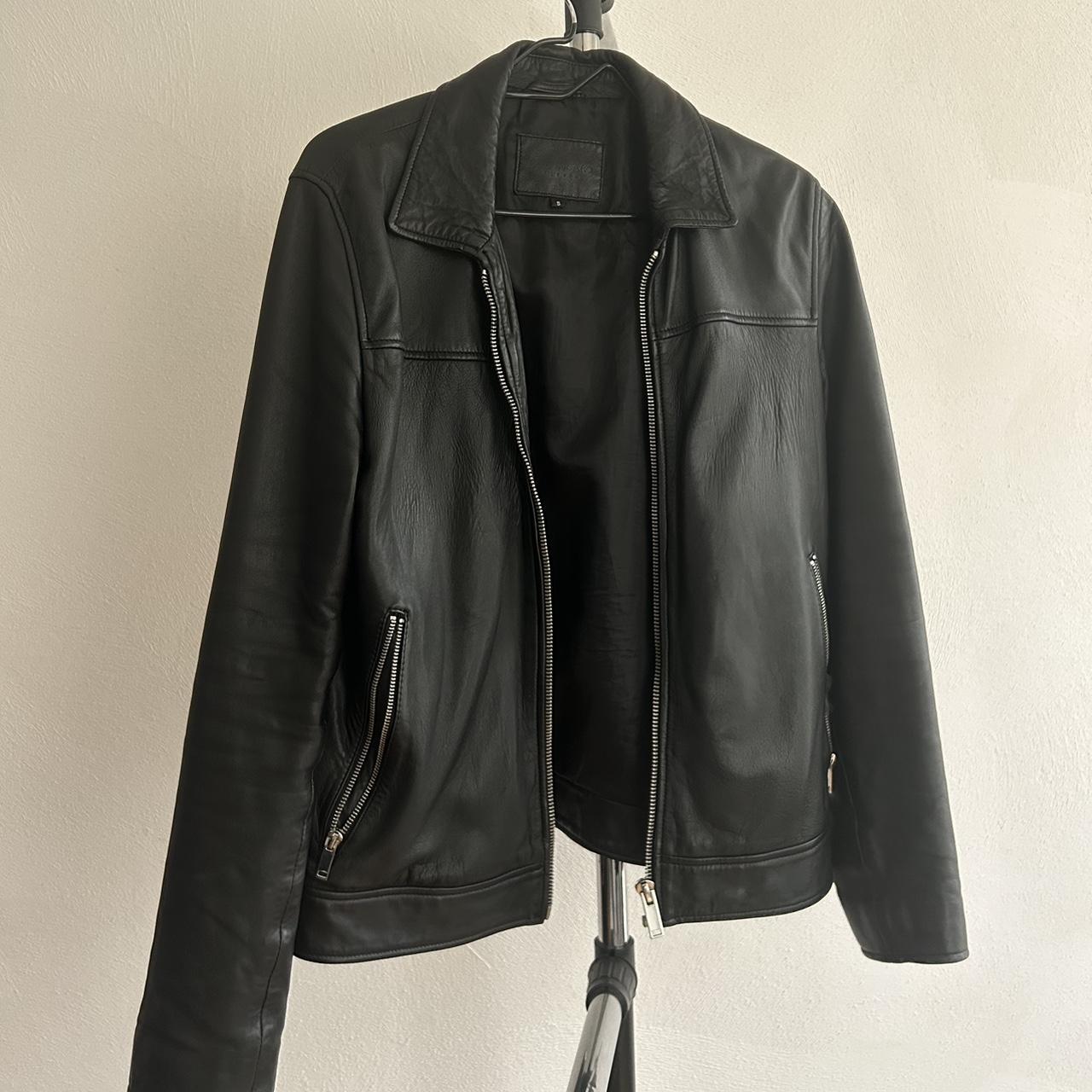 Genuine Leather jacket Working zippers Worn a... - Depop