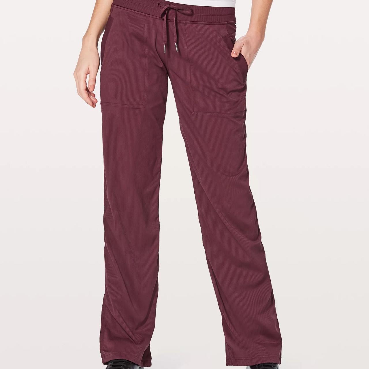 Lululemon Dance Studio Pants in Burgundy (Looks... - Depop