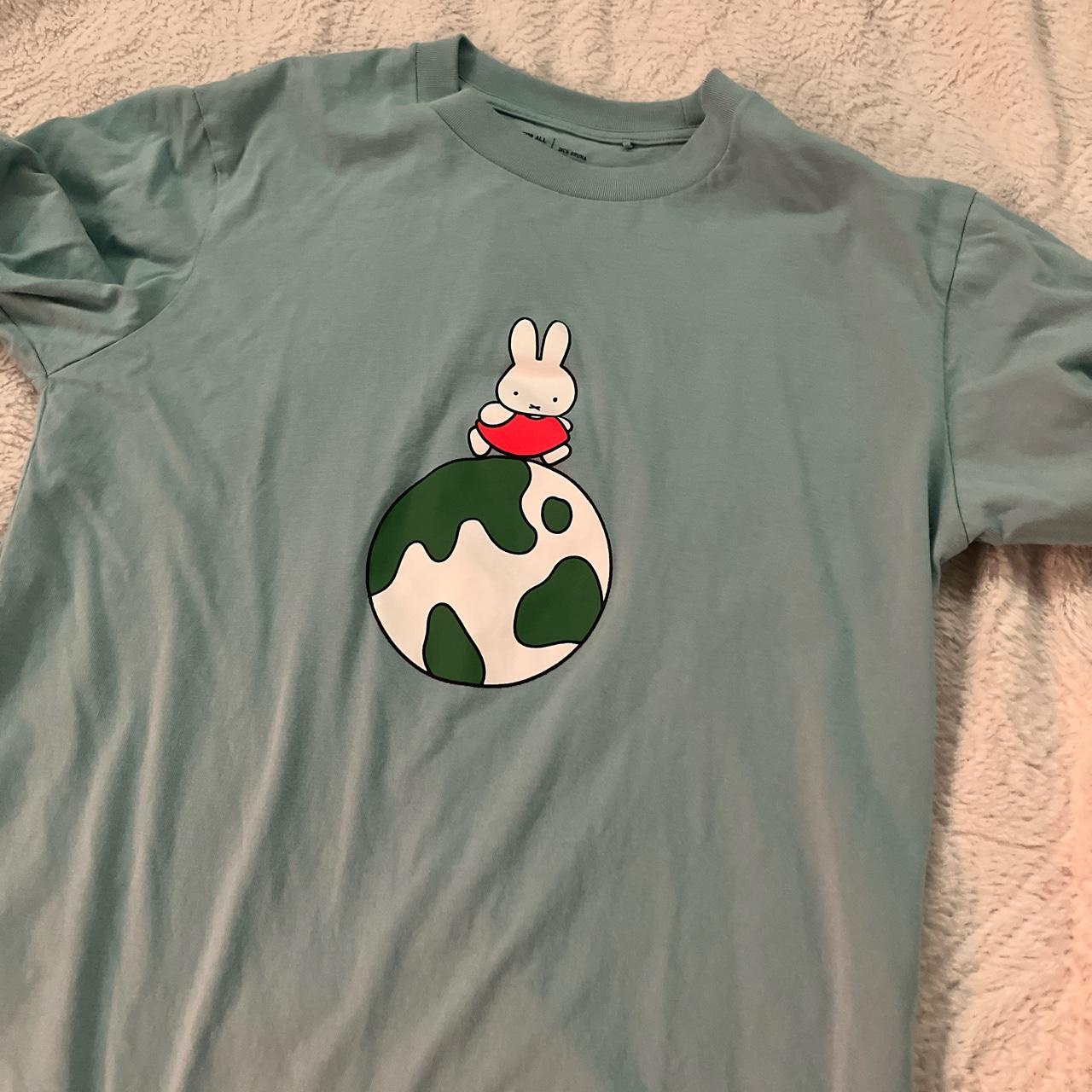 uniqlo peace for all bunny shirt, illustrated by... - Depop