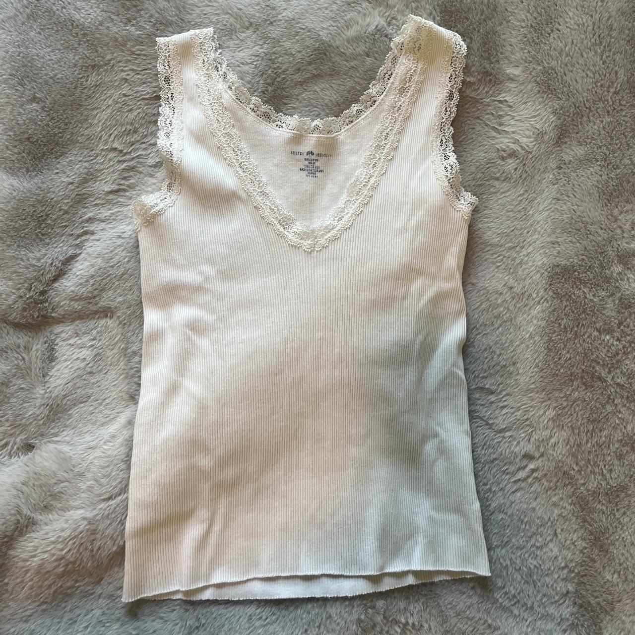 brandy melville ronnie lace v-neck tank - perfect... - Depop