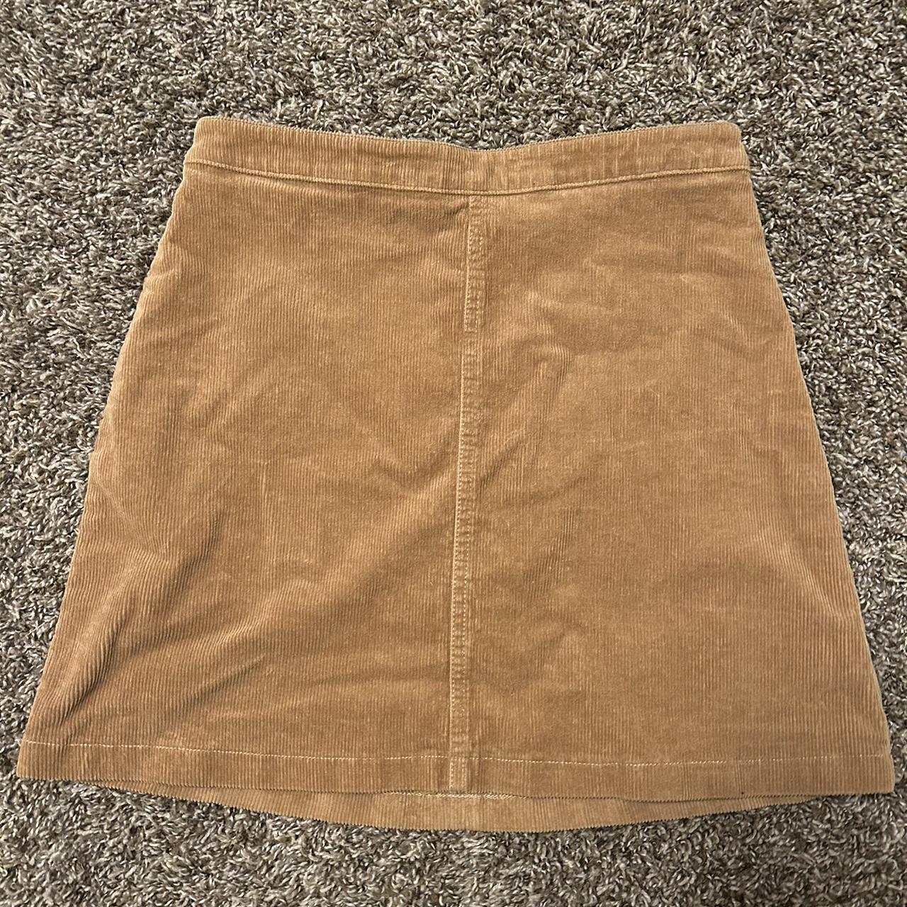 brown corduroy mini skirt size small no holes or stains - Depop