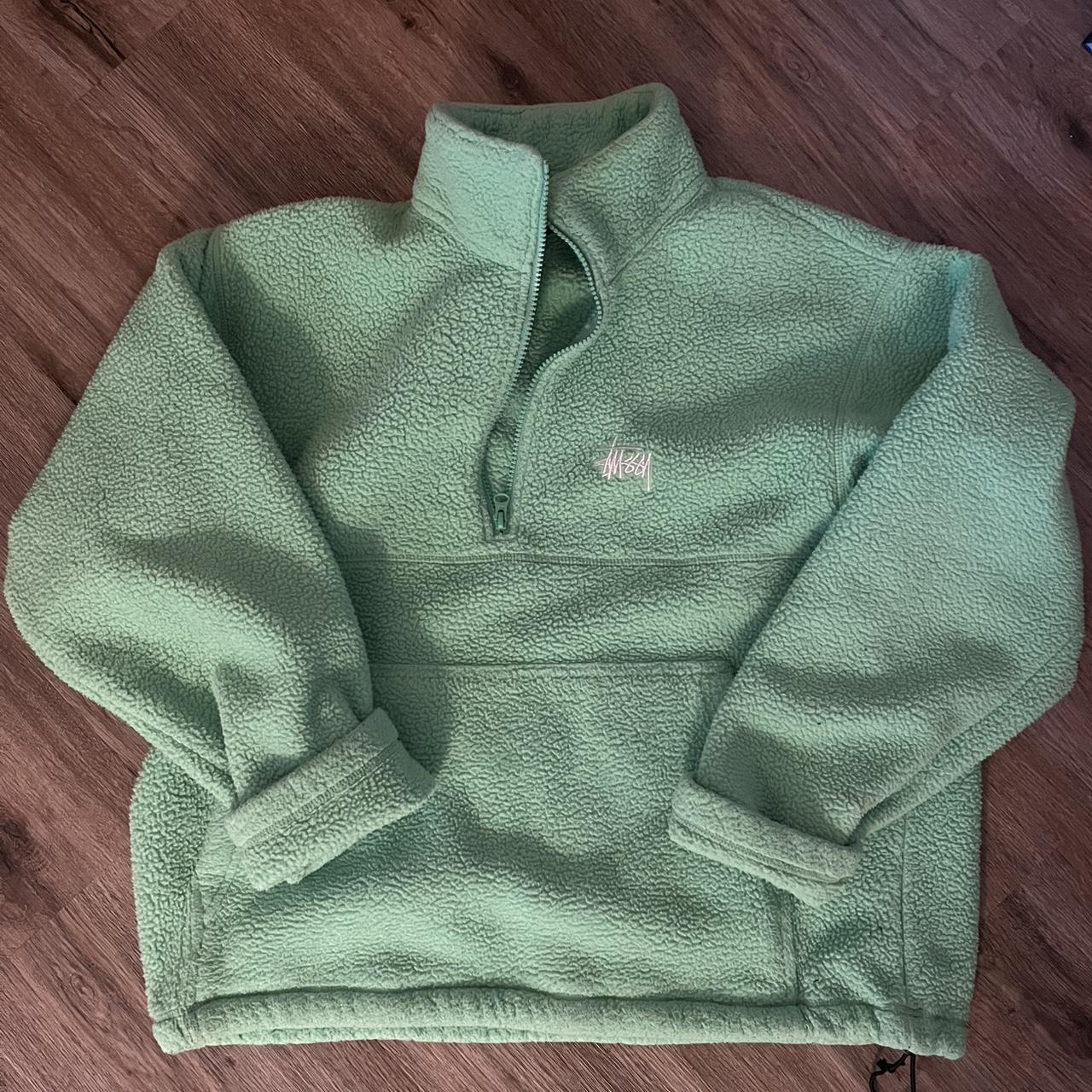 Stussy Green Curly S Knit Sweater Tag Size - | Depop