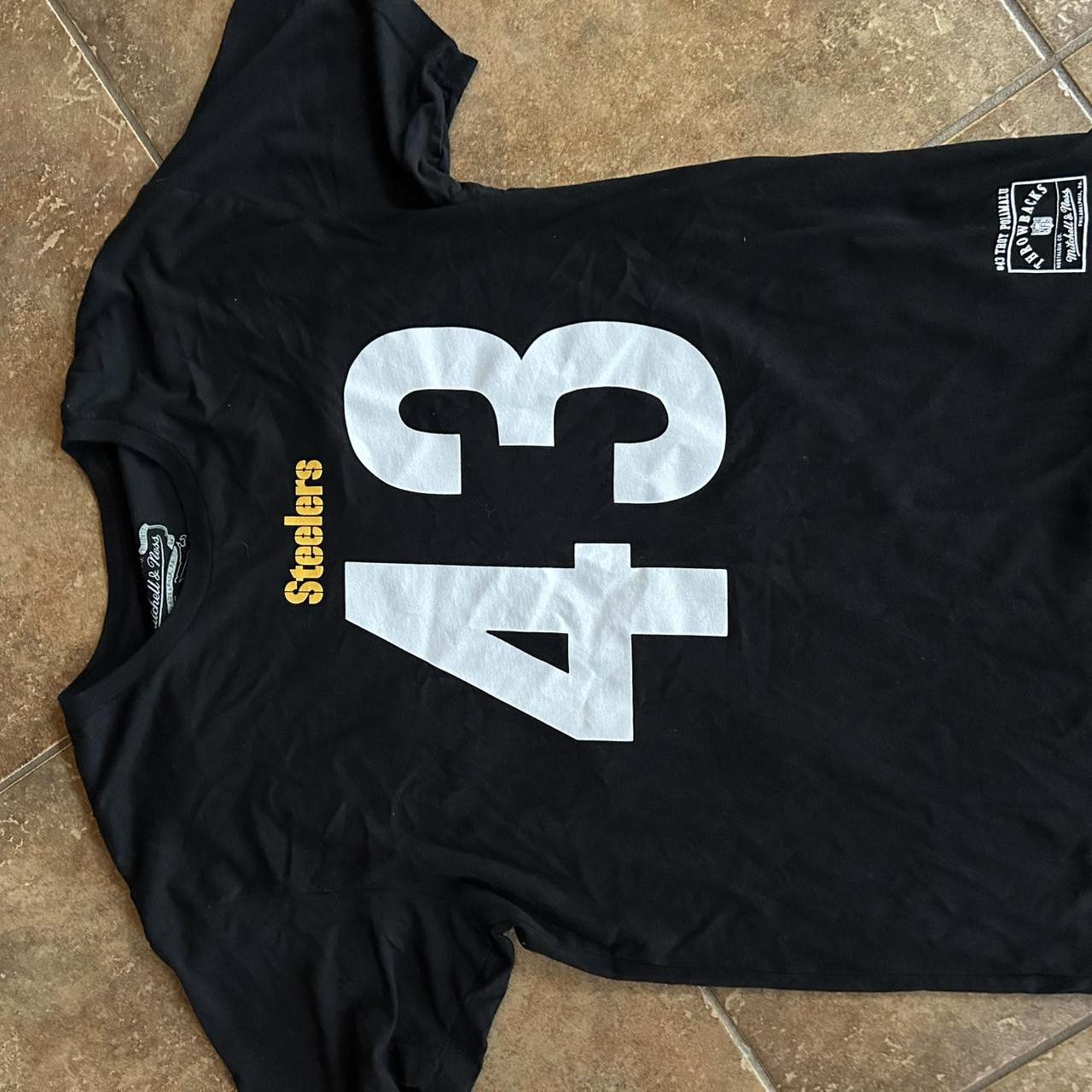 Mitchell & Ness Men's T-shirt - Black - M – Troy Polamalu Mitchell n Ness T shirt