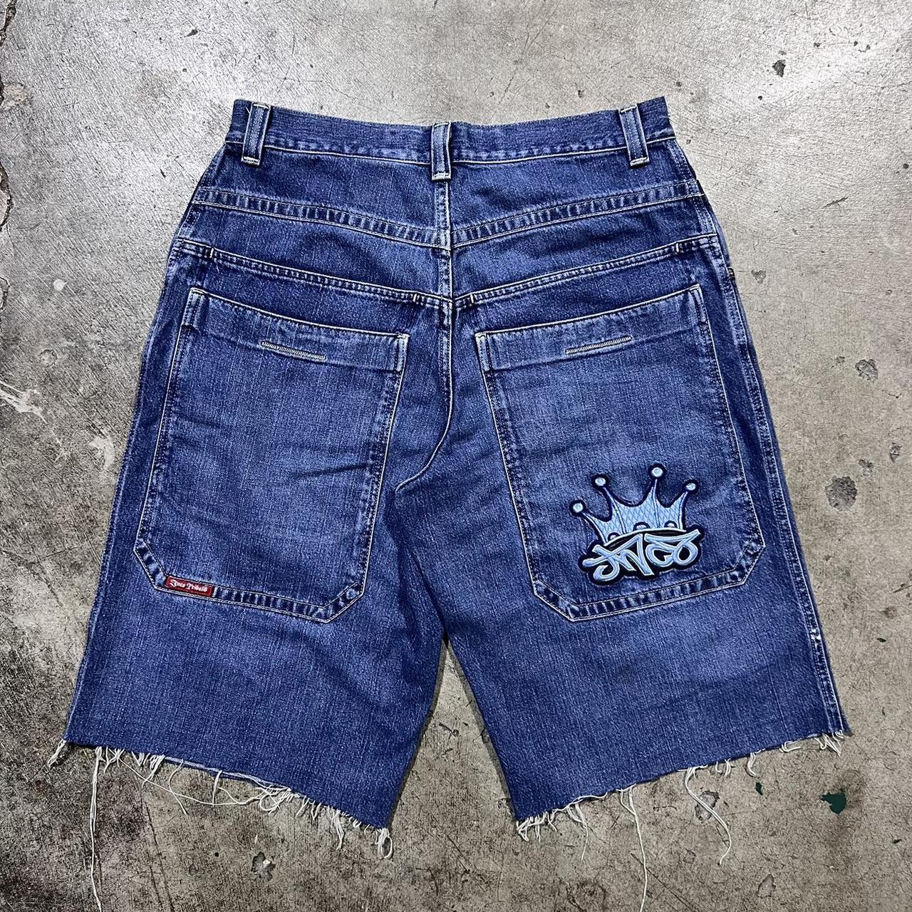 JNCO Jeans Crown Tribal Cutoff Jorts Size 34 Please... - Depop