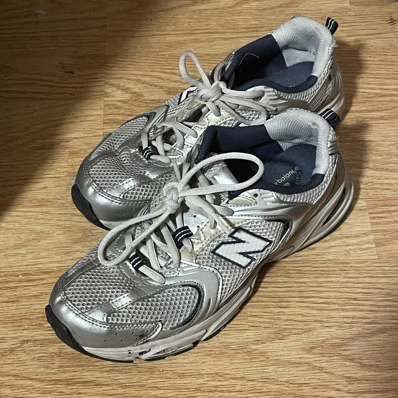 New Balance silver and navy 530 sneakers. Still... - Depop