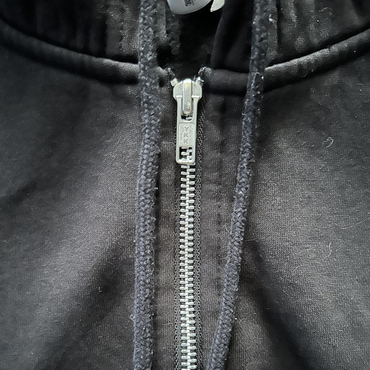 plain black zip up hoodie with drawstrings - Depop