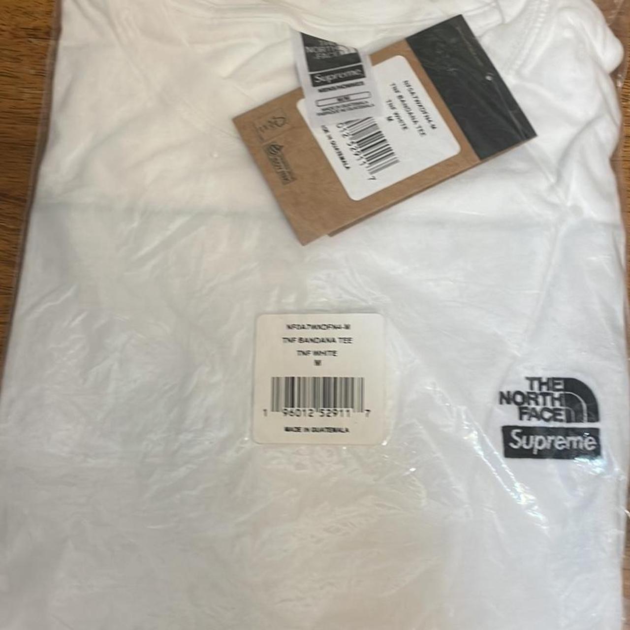 Supreme/Northface bandana tee, size is medium and... - Depop