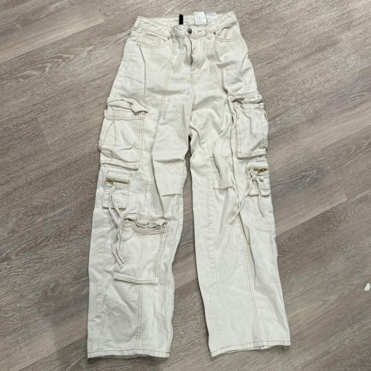 wide cargo pants h&m size US 2 womens #womens #hm... - Depop