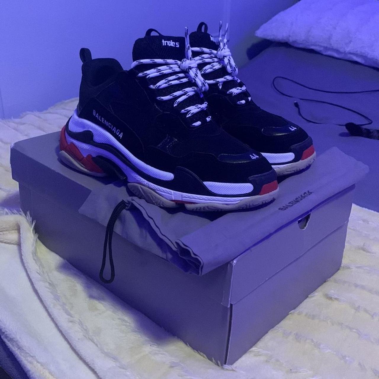 red black and white balenciaga