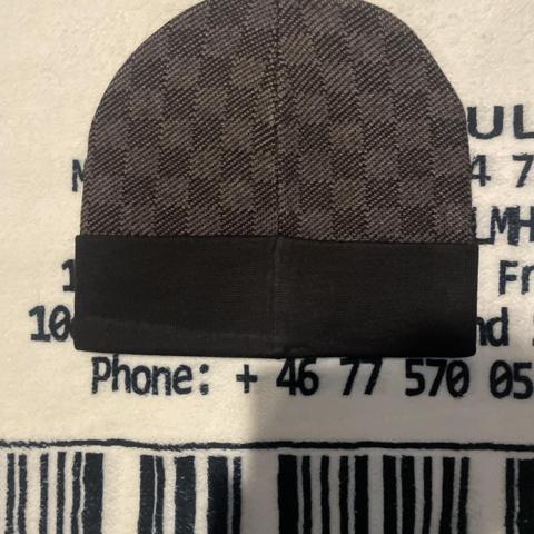 Louis Vuitton Black/Gray Checkered Beanie One size, - Depop