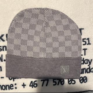 Louis Vuitton Black/Gray Checkered Beanie One size, - Depop