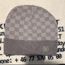 Louis Vuitton Black/Gray Checkered Beanie One size, - Depop