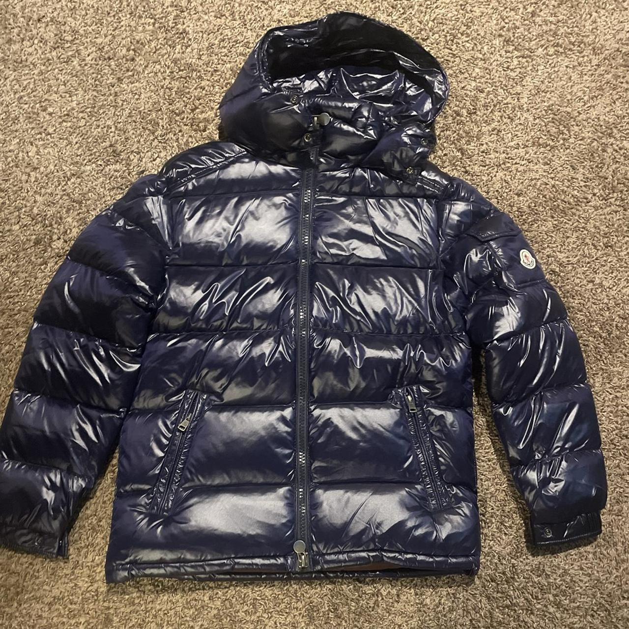 Moncler Maya Jacket Navy Blue Size Small Lightly... - Depop