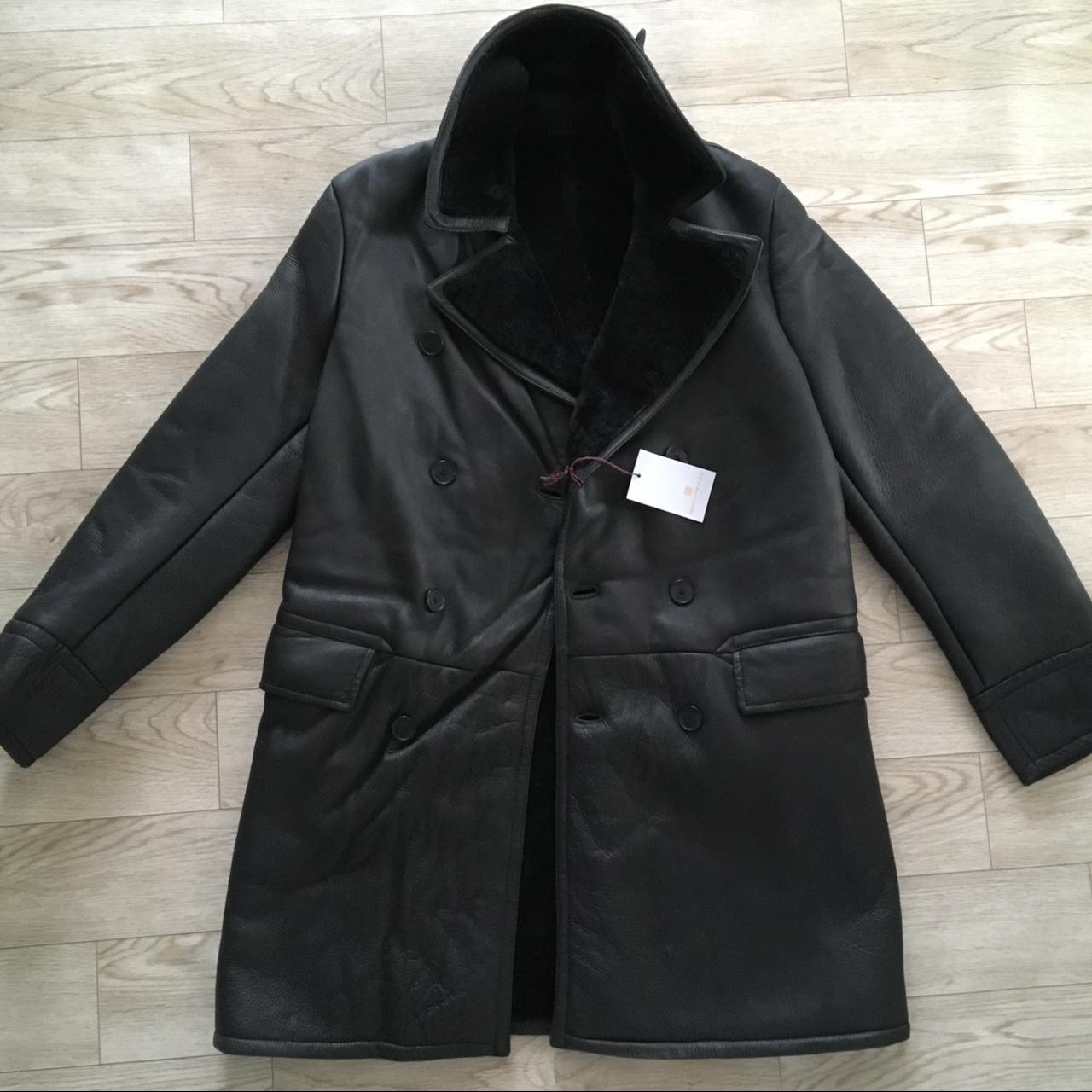 BRUNO MAGLI Shearling Leather Commander Coat Slim... - Depop