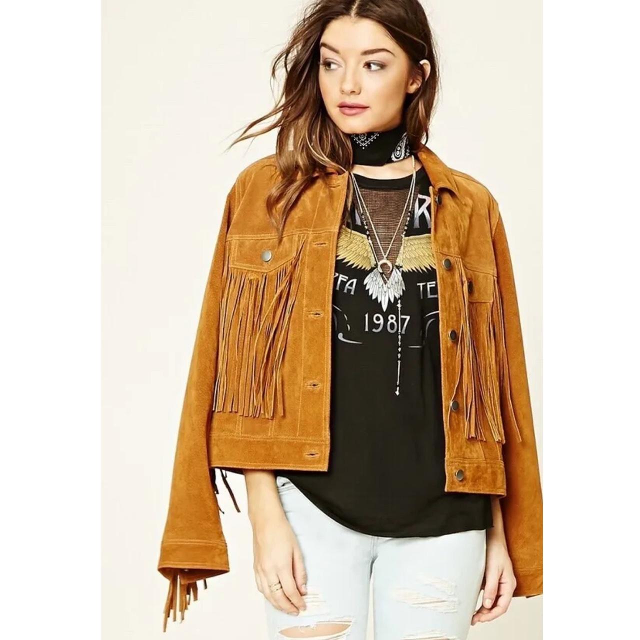 Fringe leather jacket forever 21 best sale