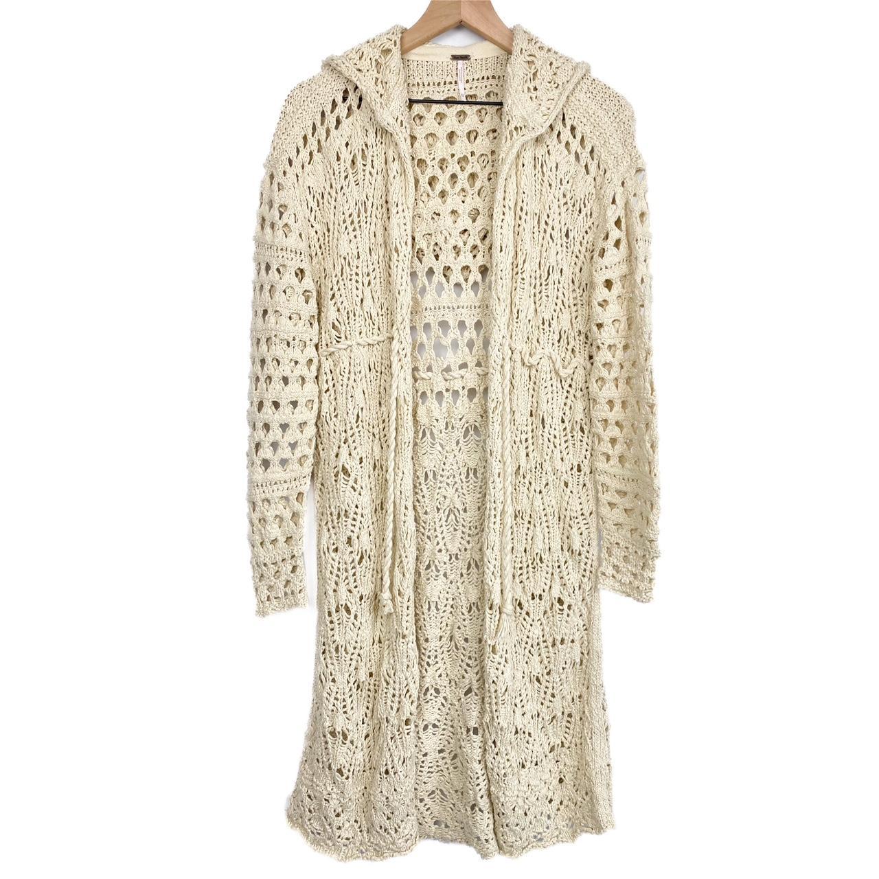 Free People Sweet top Talker Crochet Cardigan Sweater Size Medium