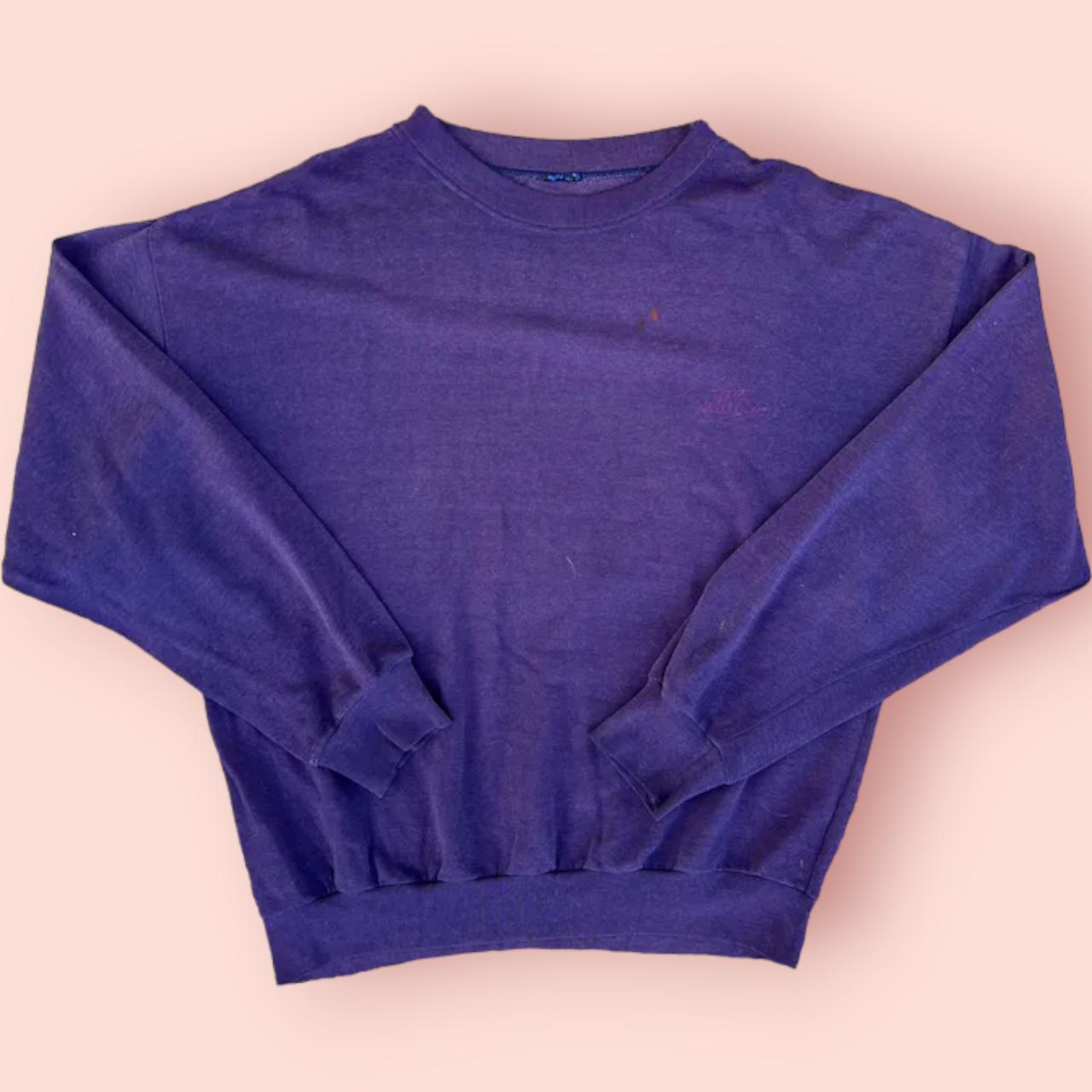 Nike Vintage 80s Purple Sweatshirt Boxy Fit Used Depop