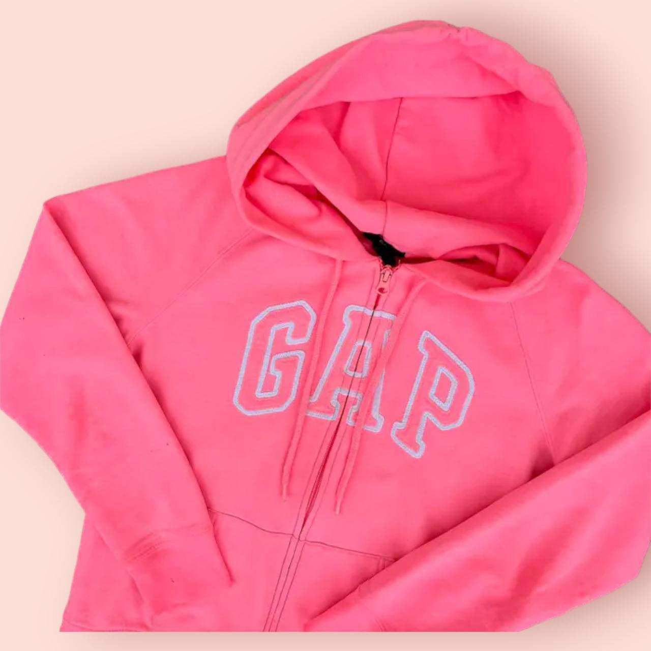 GAP Barbie Pink Zip Up Hoodie Spellout Logo Vintage Depop