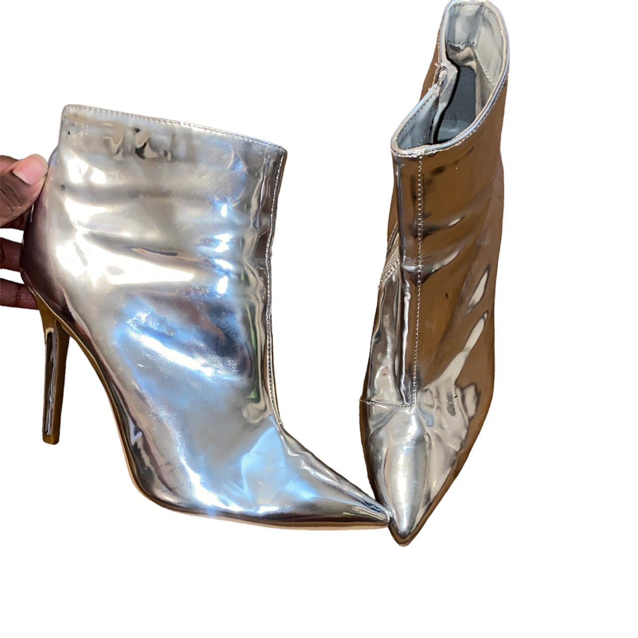 silver ankle booties