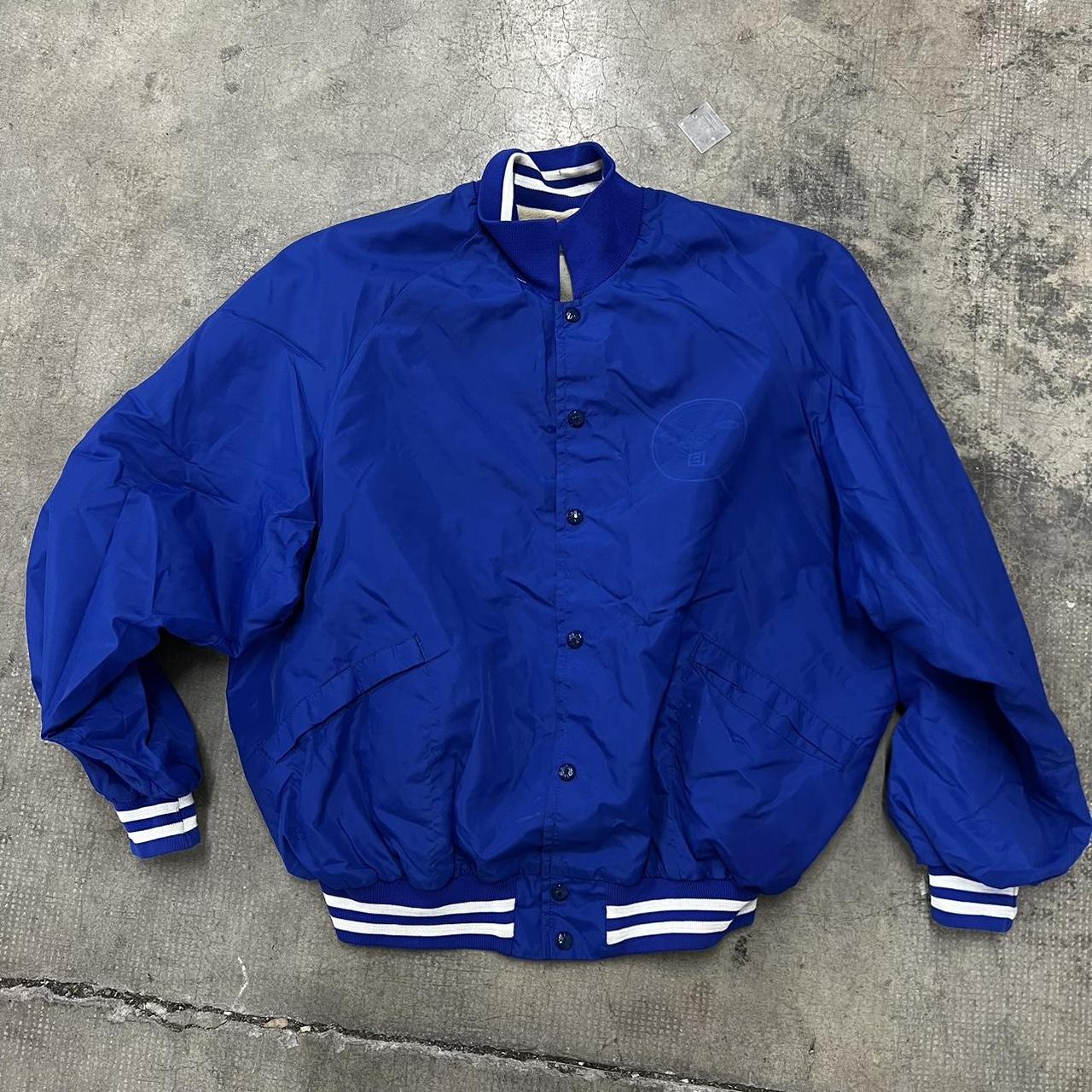 King Louie Satin Bomber Jacket - Royal Blue Pro fit... - Depop