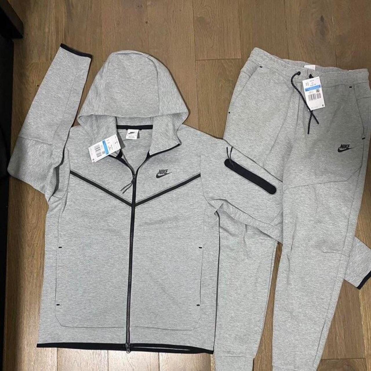 nike tech tracksuit grey colour way for sale brand... - Depop