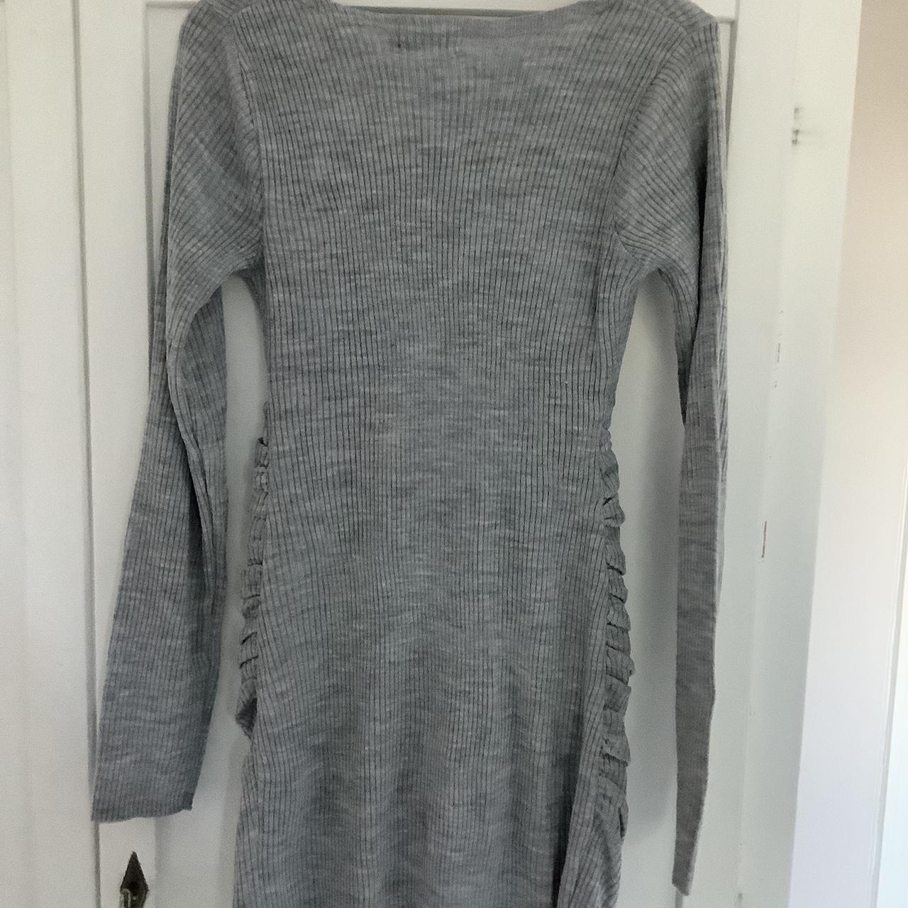 Medium grey plt dress Never worn Ribbed and has... - Depop