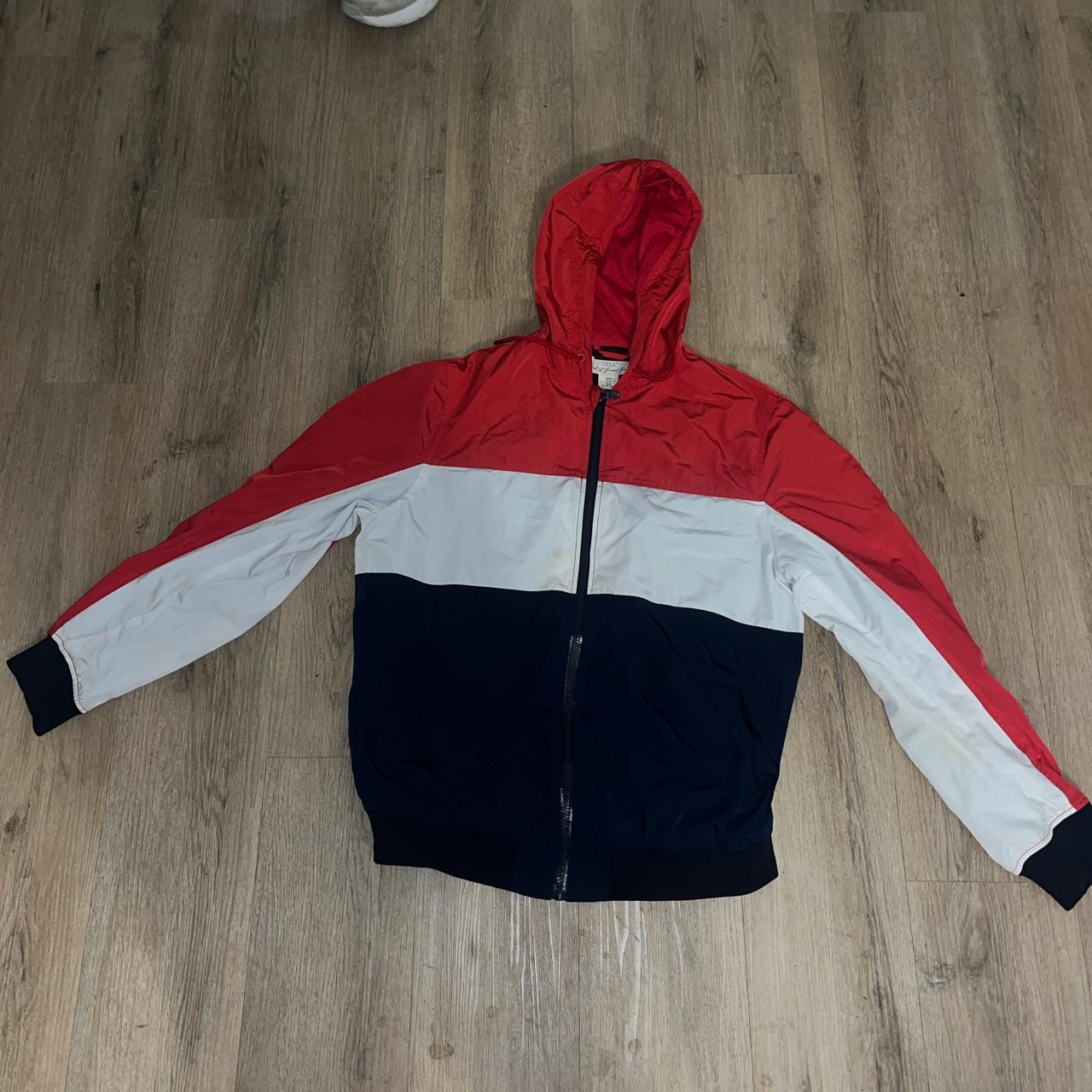 Red white blue hoodie #hoodie - Depop