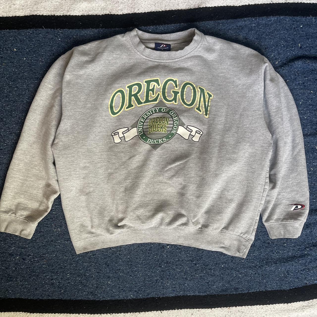 Oregon Ducks Collage Grey Crewneck Size-XL No stains... - Depop