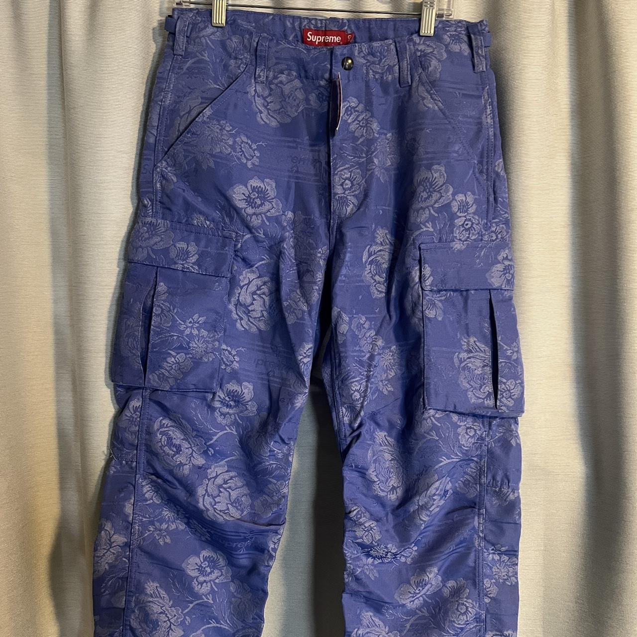 Supreme floral tapestry cargo pant blue Never worn... - Depop