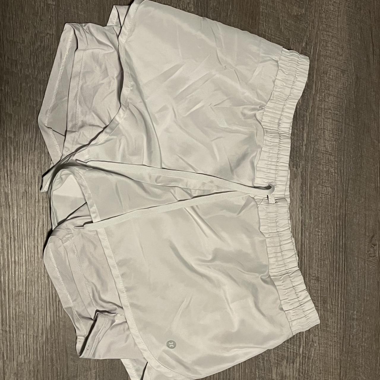 Medium White Reebok Shorts 3 in... - Depop