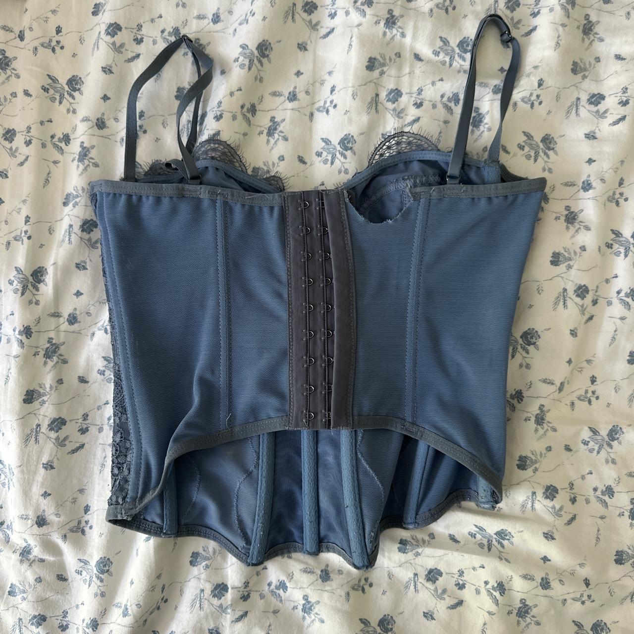 Blue urban outfitters corset Size S Rip in the back Depop