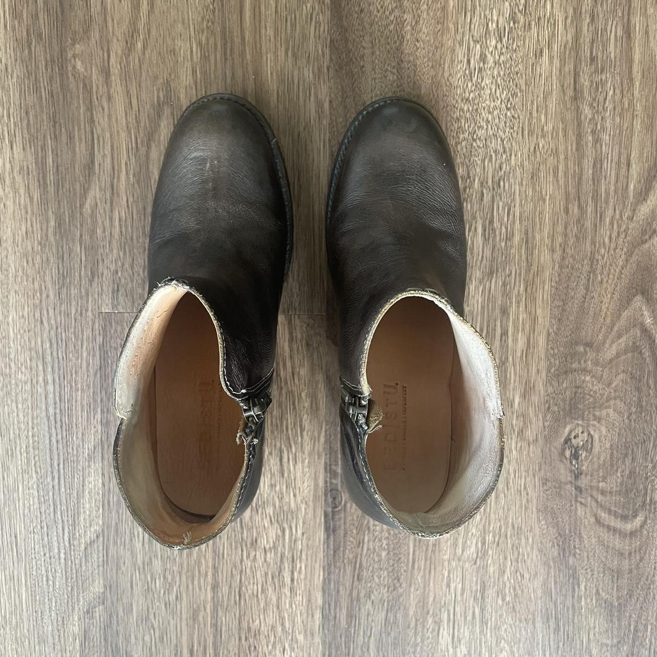 BED STU Cobbler Series rustic distressed leather zip... Depop