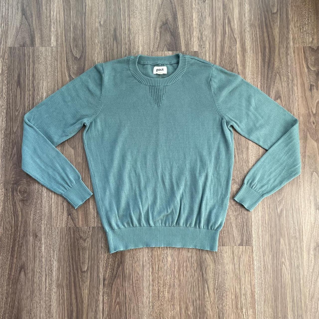 Pact organic cotton crew neck sweater in seafoam... - Depop