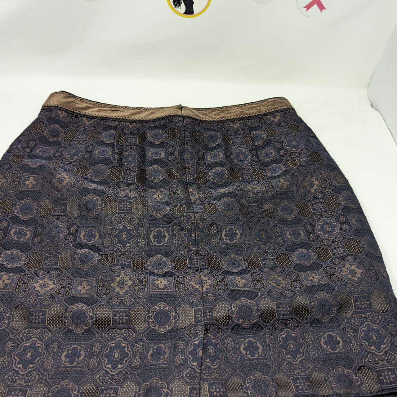 Saks Fifth Avenue Lace Blend Black and Tan Midi... - Depop