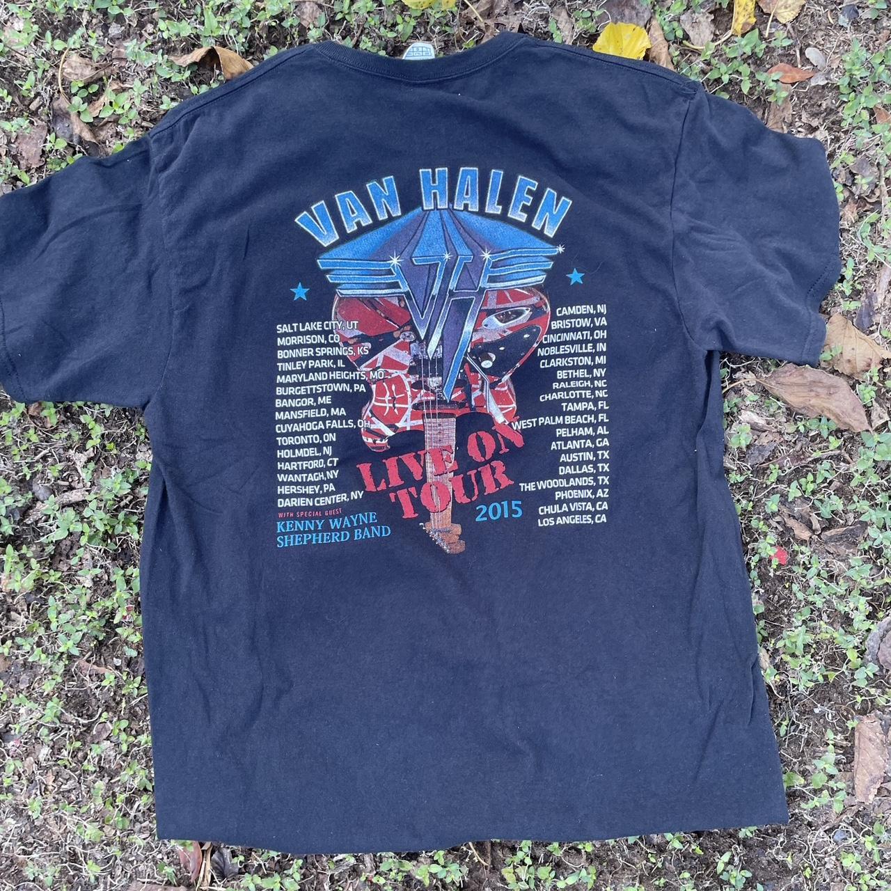 Van Halen 2015 tour shirt size large- navy and | Depop