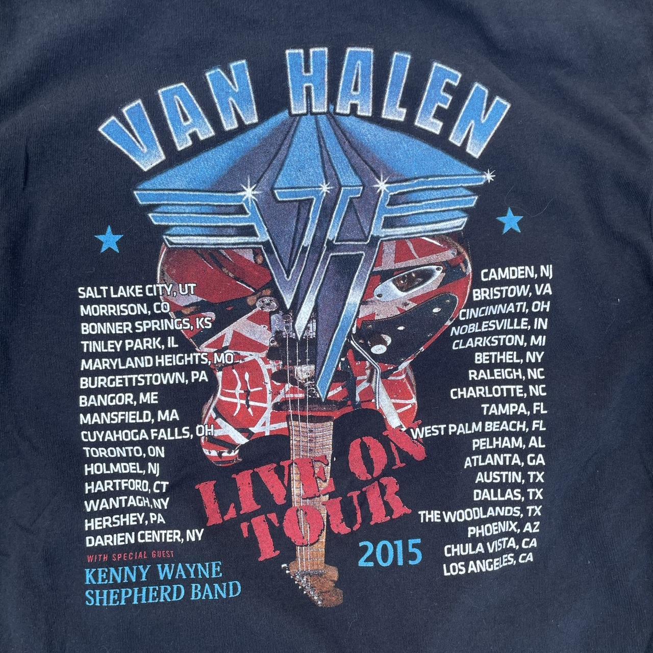 Van Halen 2015 tour shirt size large- navy and | Depop