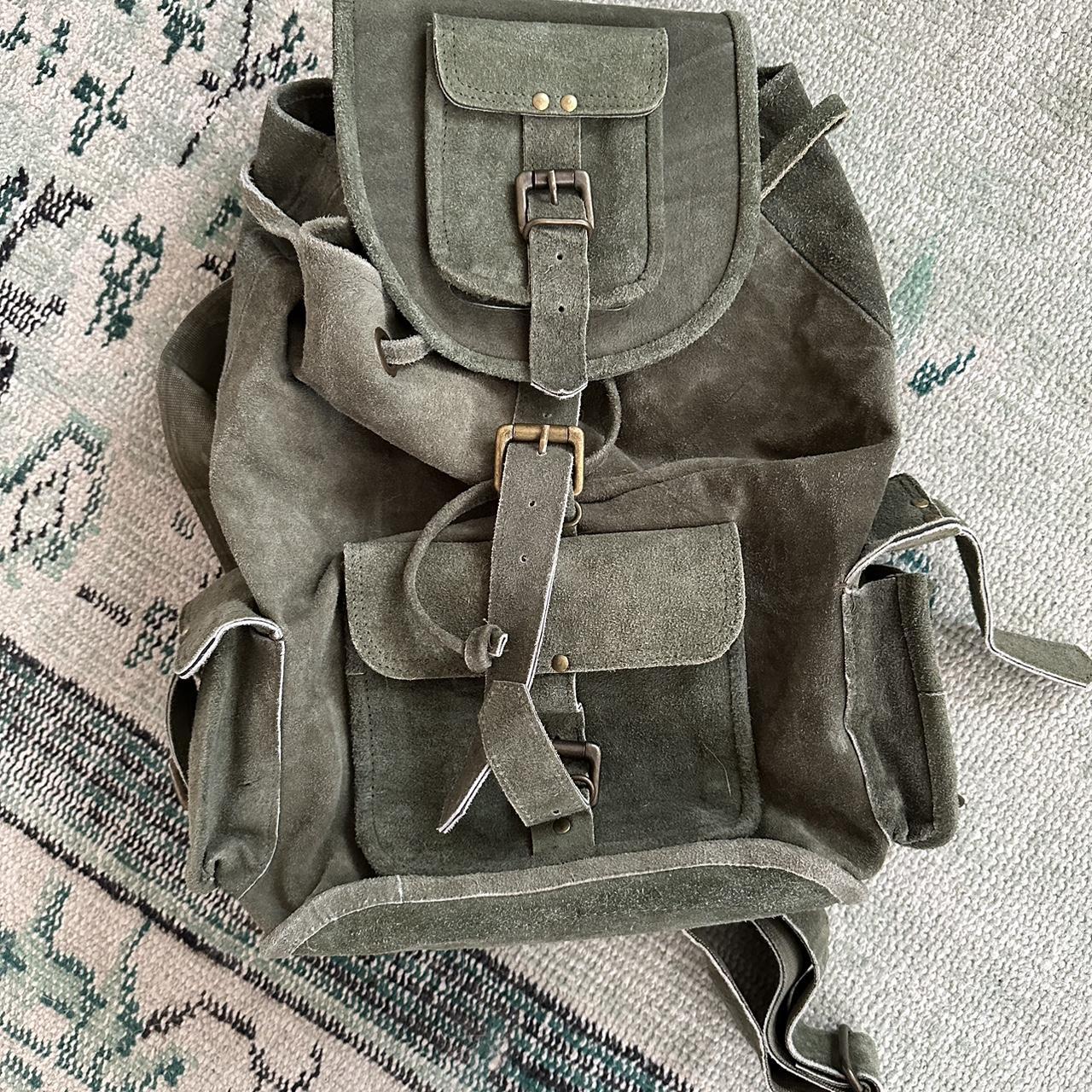 Green suede outlet backpack