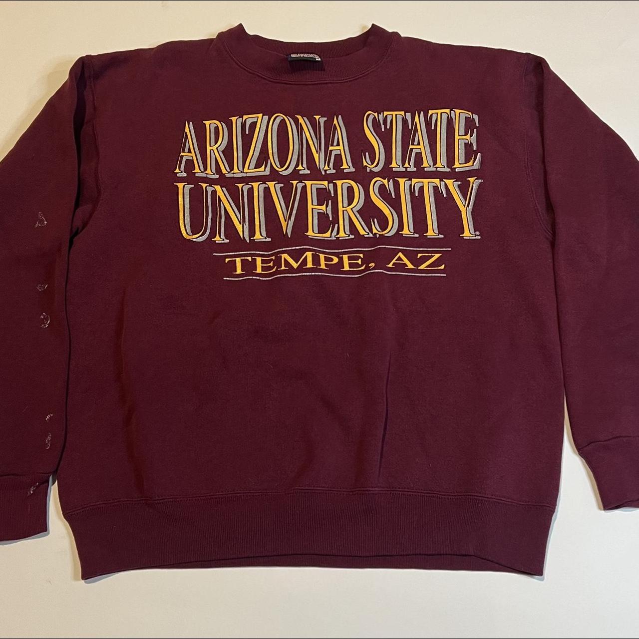 Vintage ASU Sweatshirt Maroon Gold Tempe Medium Vtg... - Depop